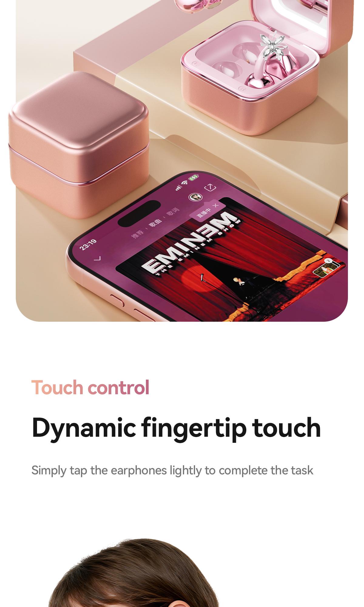 Chengruida M161 ,Butterfly earrings ,Portable Beauty Tool Clip-On Headphones, Fashion Earring Style Open Ear Wireless Earbuds with Panoramic Surround Sound