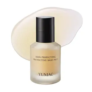 YUNJAC Base Prep Korean Primer (1.35 fl oz) – Silicone-Free Grip Makeup Base, Serum Texture for Radiant Skin, Long-Lasting Glow with Rice Ferment, Ceramide, Niacinamide, Squalane