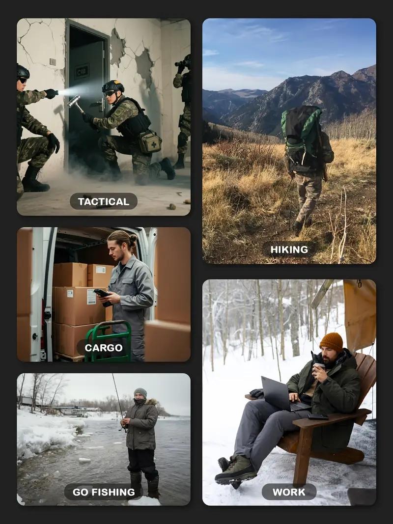 HOMUG Men's Olive Green Tactical Joggers with Multi-Pockets Windproof Warm Fleece Leggings for Outdoor Activities Sports & Casual Wear Soft Shell Fabric Outdoorfun