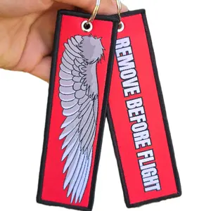 Remove Before Flight Woven Jet Tag Keychain