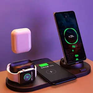 6-in-1 Fast Wireless Charging Station – Multi-Device Charging Dock for Phone, Watch & AirPods