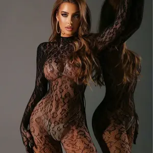 2026 Trendy Elegant Open-Back Lingerie, Breathable Fishnet for Nightclub Party, Sexy Animal Print Bodystocking, Lace-Up Backless Jumpsuit & Sheer Mesh Tights Set