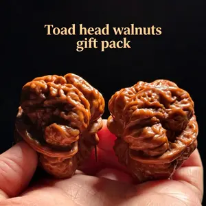Chinese Wenwan Walnut Gift Pack of Frog walnuts, Spiritual healing, Natural Collectible Stress Relief Hand Fidget Toy,Wellness  Inner peace  Mindfulness Therapeutic hand play& Jewelry Maki