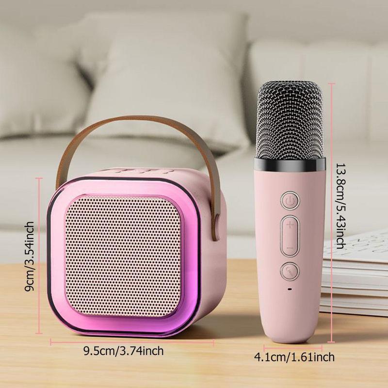 Fall Portable Wireless Karaoke Speaker with 2 wireless Microphone, HIFI Stereo Sound Subwoofers, KTV party White karaoke