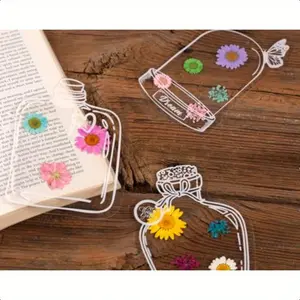 40-Piece DIY Dried Flower Bookmark Set, Includes Embossed Transparent Bottles, Jars, Paper Sheets, Tweezers, Stickers, Complete Art Craft Tools scrapbooking  kit kandi  charm craft activity