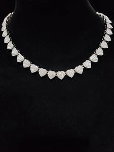 Heart Necklace, Summer Street Rhinestone Decor Matching Necklace for Boyfriend & Girlfriend, Exquisite Trendy Jewelry for Party, Daily Wear