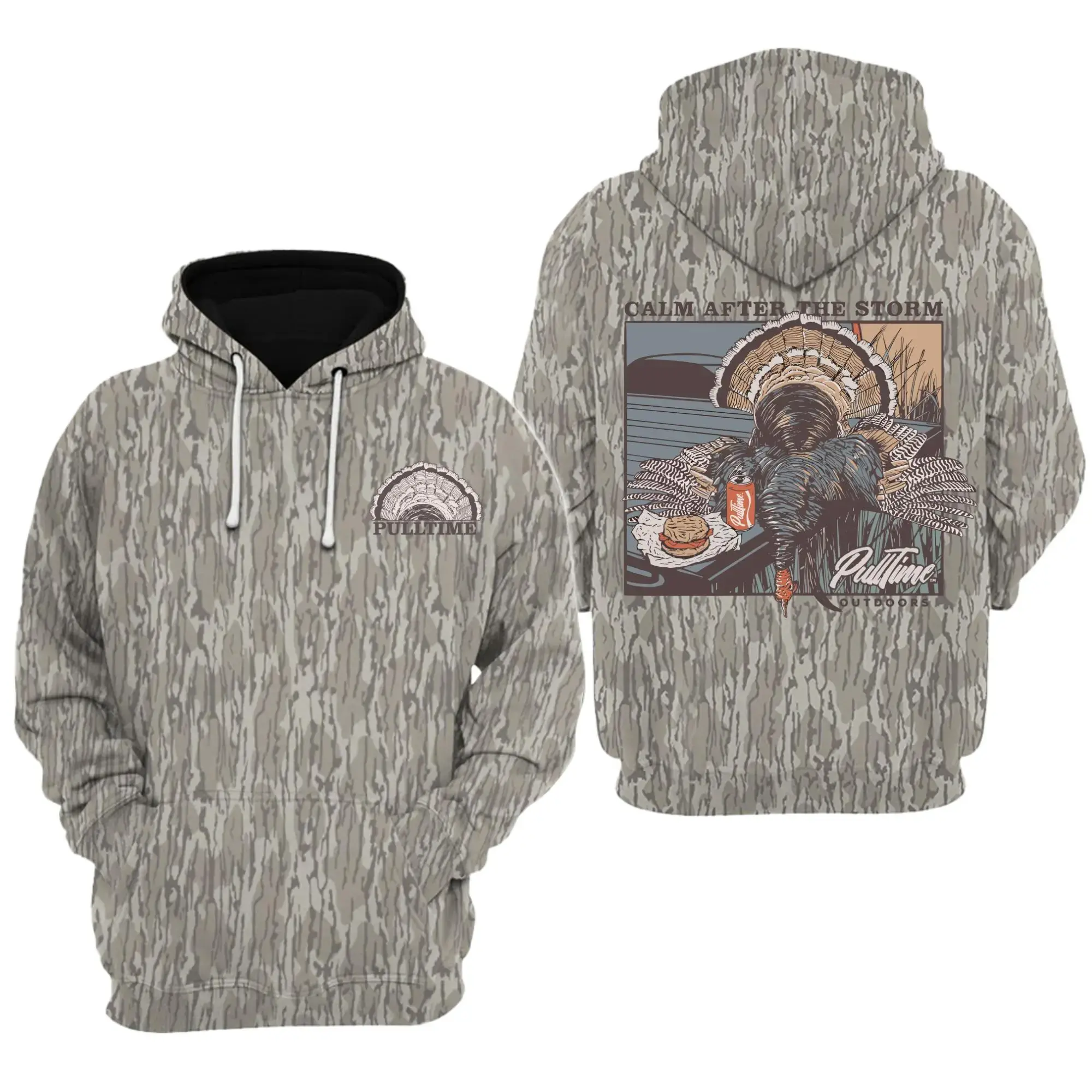 Calm After The Storm | Turkey Hunting Camo Mossy Oak Hoodie 3D Camo, Unisex Pullover Hoodie, Hoodie 3D Camo, Style 3D Camo Unisex