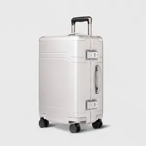 Signature Hardside Trunk Carry On Spinner Suitcase Metallic Silver - Open Story️ Signature Hardside Trunk Carry On Spinner Suitcase Metallic Silver - Open Story️
