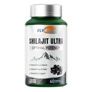 FLYNEW Shilajit Ultra Optimal Potency Adaptogen Energy & Immune Support with Antioxidants 60 Capsules Made in USA for Enhanced Well-being