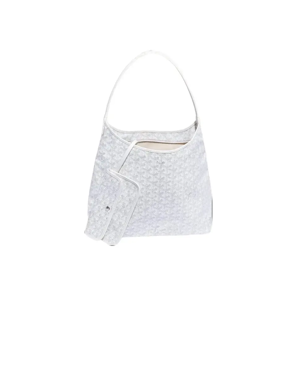 Pre-owned Goyard Bohème Hobo White Canvas Shoulder Tote Bag
