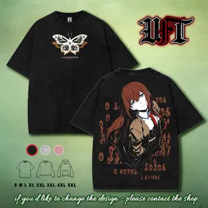 Kurisu Makise- Steins Gate Washed Tee | 1.048596 Time Number Shirt anime game movie 2 sided washed tshirt graphic tees tank top hoodie sweat shirt menswear
