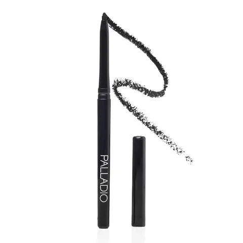 Palladio Gluten-Free Retractable Waterproof Mechanical Plum Eyeliner Pencil - Eye Makeup Product with Beeswax, Rich Pigment, Creamy Blendable Texture, Smudge-Proof, Long-Lasting Wear, Twist-Up Design, No Sharpener Needed, Fine Point, Crayon-Like Form, Mec
