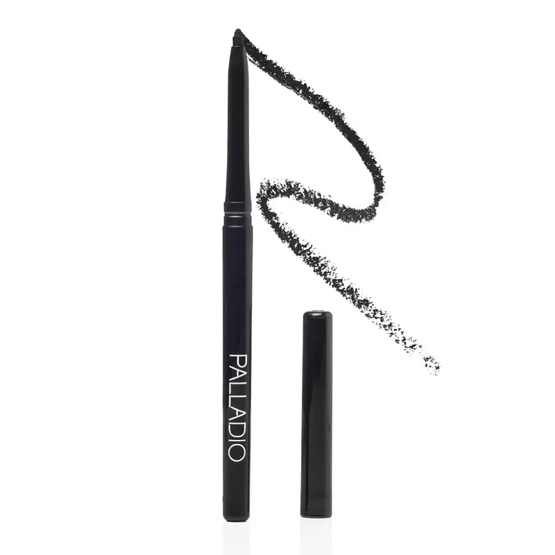 Palladio Gluten-Free Retractable Waterproof Mechanical Plum Eyeliner Pencil - Eye Makeup Product with Beeswax, Rich Pigment, Creamy Blendable Texture, Smudge-Proof, Long-Lasting Wear, Twist-Up Design, No Sharpener Needed, Fine Point, Crayon-Like Form, Mec