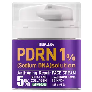 PDRN Anti-Aging Face Cream Moisturizer with 5% Squalane, Pure Salmon DNA, Hyaluronic Acid & Vitamin B5, Firming Hydrating Repair Cream for Face & Neck, Skincare for All Skin Types, 1.85 Fl Oz