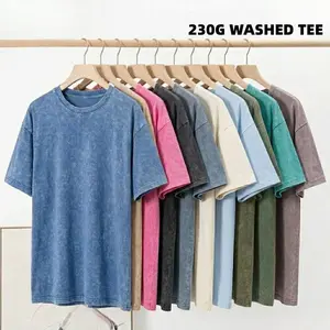 TikTok Viral 230G Heavyweight Vintage Mineral Wash T-Shirt Unisex Acid Wash Streetwear Aesthetic Oversized Loose Fit Tee 100% Cotton Casual Short Sleeve Top for Men Women Plus Size S-3XL Tshirt