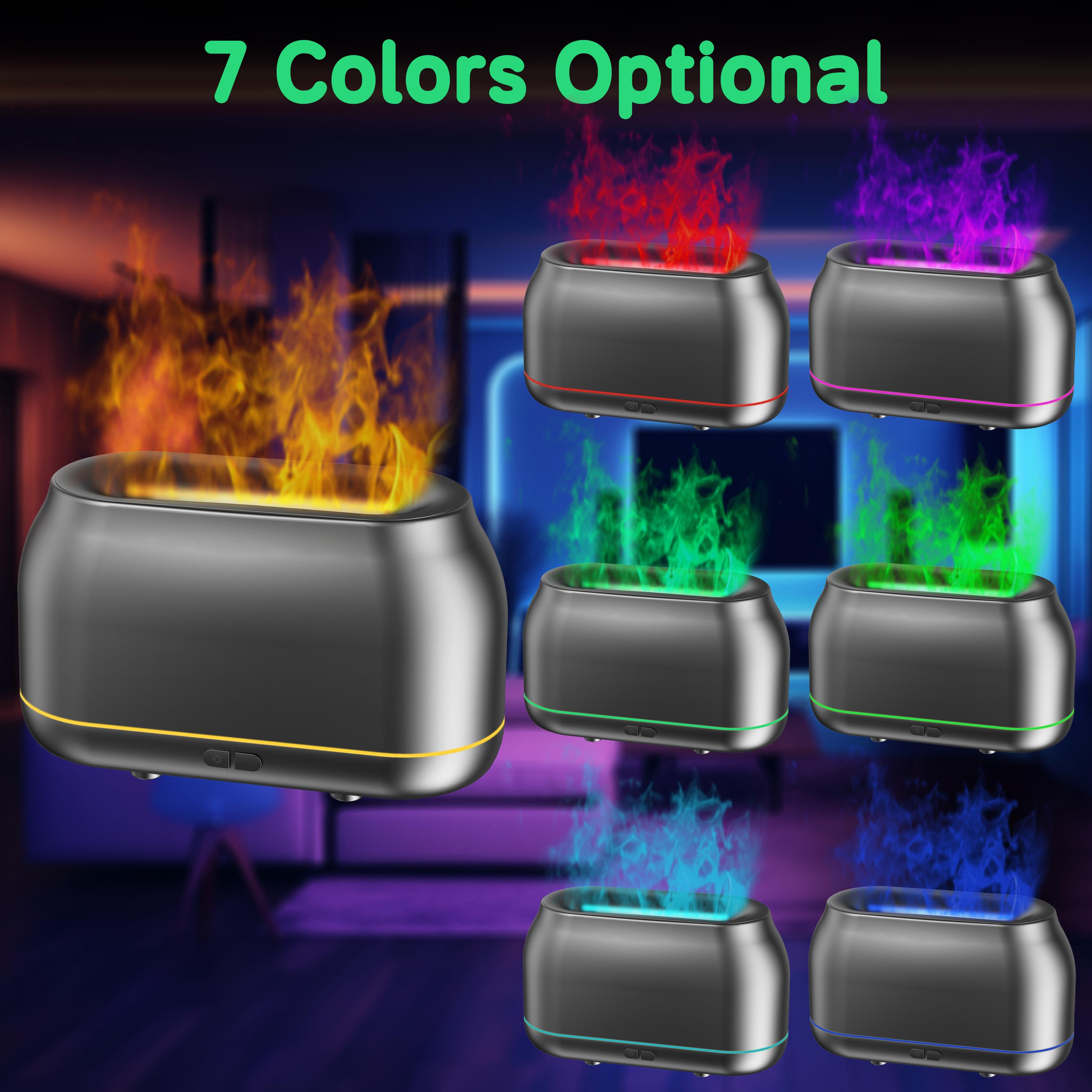 Upgraded 7-Color LED Flame Essential Oil Diffuser, Silent Humidifier with Auto-Off, 160mL Capacity for Home, Office & Yoga