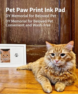 No-clean Pet Paw Print Stamp Kit, DIY Keepsake Paw Impression Set, Cute Footprint Memorial Decor for Dog Cat, Ideal Craft Gift & Photo Album Ornament for Home Daily Use