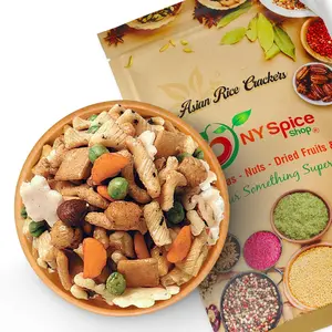 NY Spice Shop Crunchy Asian Rice Crackers – Mild & Crunchy Rice Crackers Mix with Sesame – Fresh, Natural Asian Snack for Snacking & Sharing