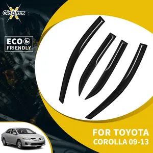 Tape-On Side Window Visors - Car Accessories, JDM Mugen Style Sun Rain Guards Vent Wind Deflectors for Toyota Corolla 4-Door Sedan 2009-2013, 4PCS