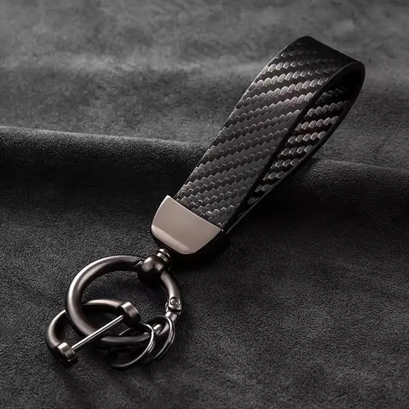 Car Keychain, Creative Minimalist Keychain Pendant, Business Car Remote Control Key Chain Ring, Hand Rope Bag Ornament, High-end Carbon Fiber Tape Han