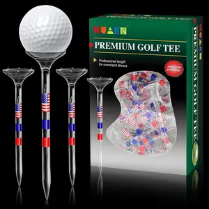 Golf Tees Unbreakable 50 Count, 3 1/4'' Acrylic Tees Reduce Side Spin & Friction, Long Golf Tees with Big Cup & 8 Prongs Golf Accessories for Men
