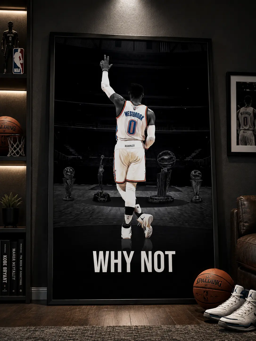 ( No Frame) Why Not Basketball Legend Poster, Number 0 Retirement Tribute Wall Art, Motivational Sports Decor, Unframed Print