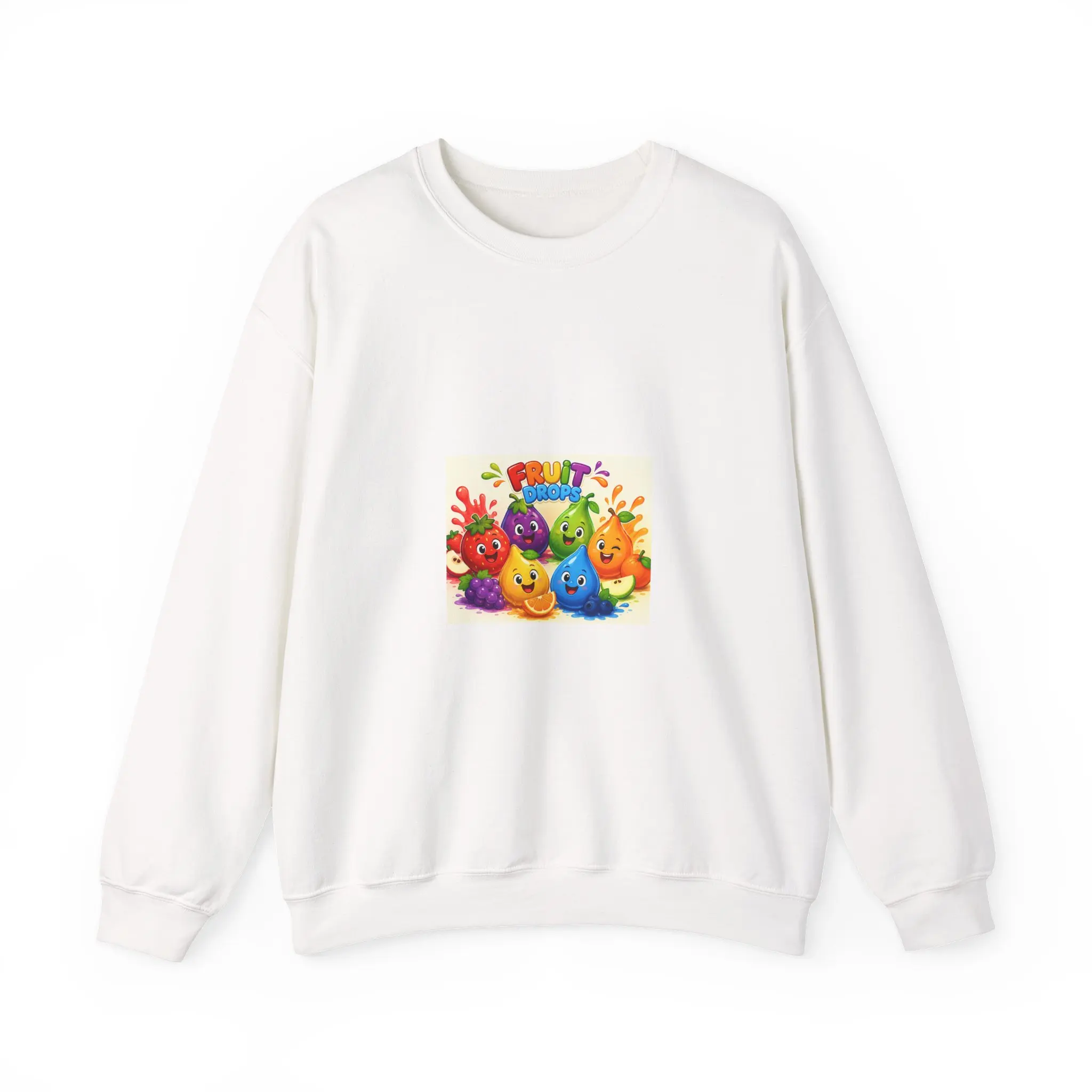 Rainbow Fruit Characters Crewneck Sweatshirt | Cute Fruit Cartoon Crewneck