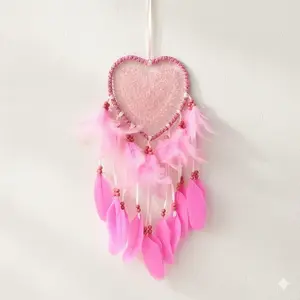 Dream Catcher Wall Decor: Minimalist Nordic Heart-Shaped Ambience Light for Wedding, Christmas Party. Waterproof Resin Creative Lighting for Living Room & Bedroom, Multi-Scene Atmosphere.