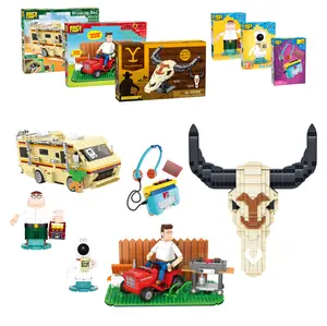 Brickcraft Ultimate Dad Bundle Building Kit, 2,132-Piece 6-Set Collection, Yellowstone, Family Guy, MTV, King of the Hill & Breaking Bad, Ages 16+