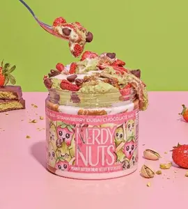 Strawberry Dubai Chocolate Bar Peanut Butter Treat By Nerdy Nuts
