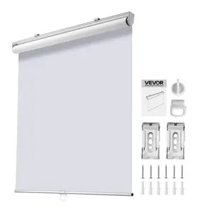 VEVOR Cordless Roller Shades, 34x 72 in, Pull Down Blackout Blinds for Windows Room Darkening, Thermal Insulated, Easy to Install, Blackout Roller Shades for Bedroom, Bathroom, Home, Office, White