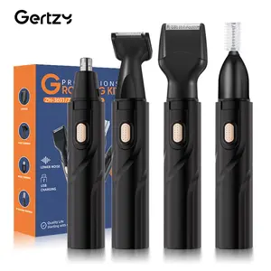 Gertzy 4-In-1 Rechargeable Men's Electric Trimmer, Nose Hair Clipper, Beard & Eyebrow Trimmer, USB Charging, Painless Cutting, Cordless Charging Trimmer, Multifunctional Hair Trimmer