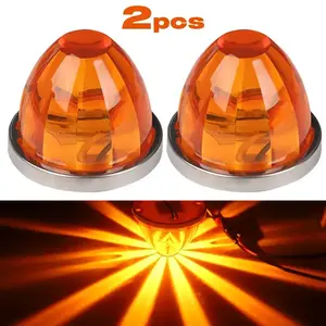 12V/24V LED Watermelon Ambient Lights – 2PCS/8PCS Amber Mini Truck Marker Lights for Pickup, Semi Truck, Trailer, RV, Decorative Clearance & Signal LightingGift
