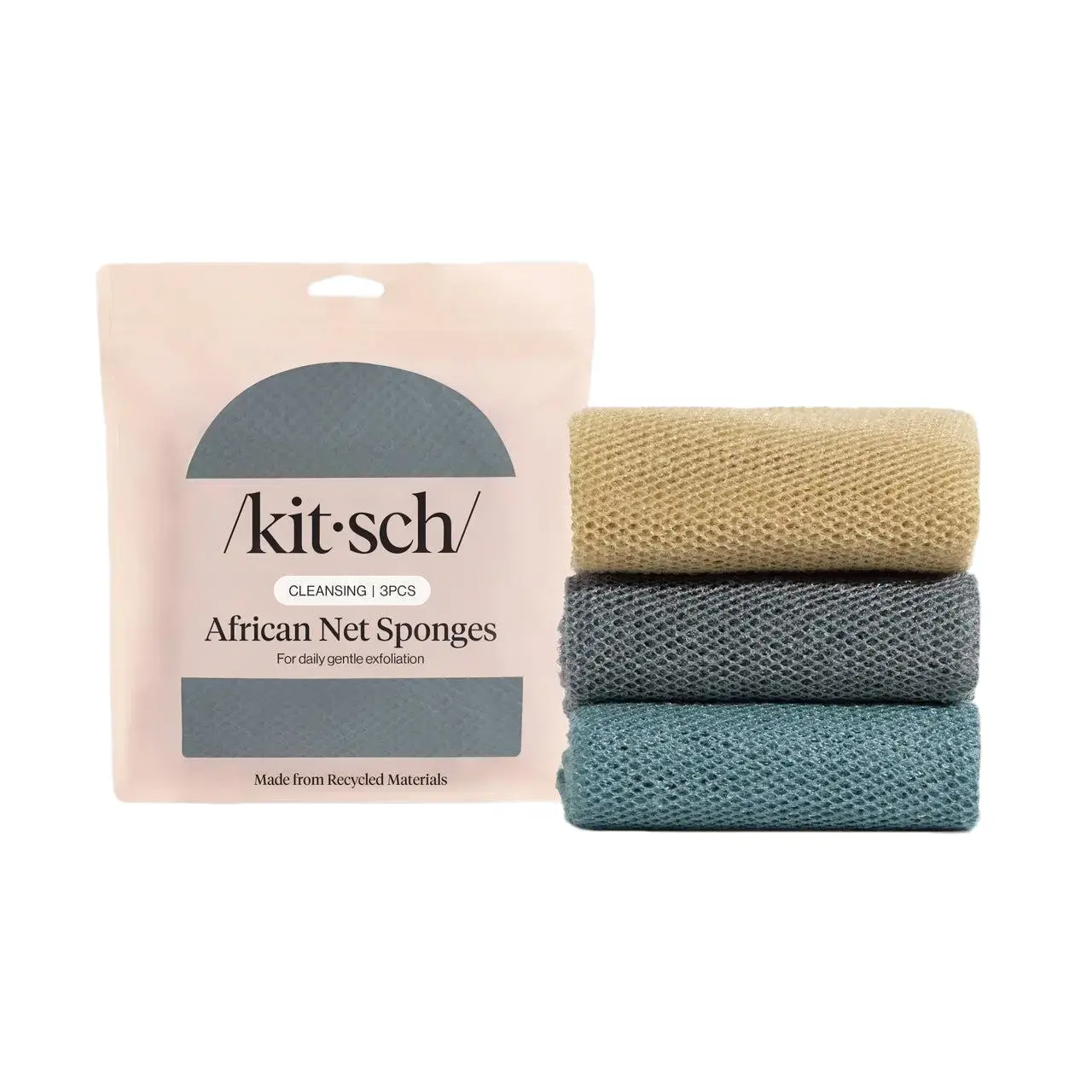 African Net Sponge - Aqua Grey