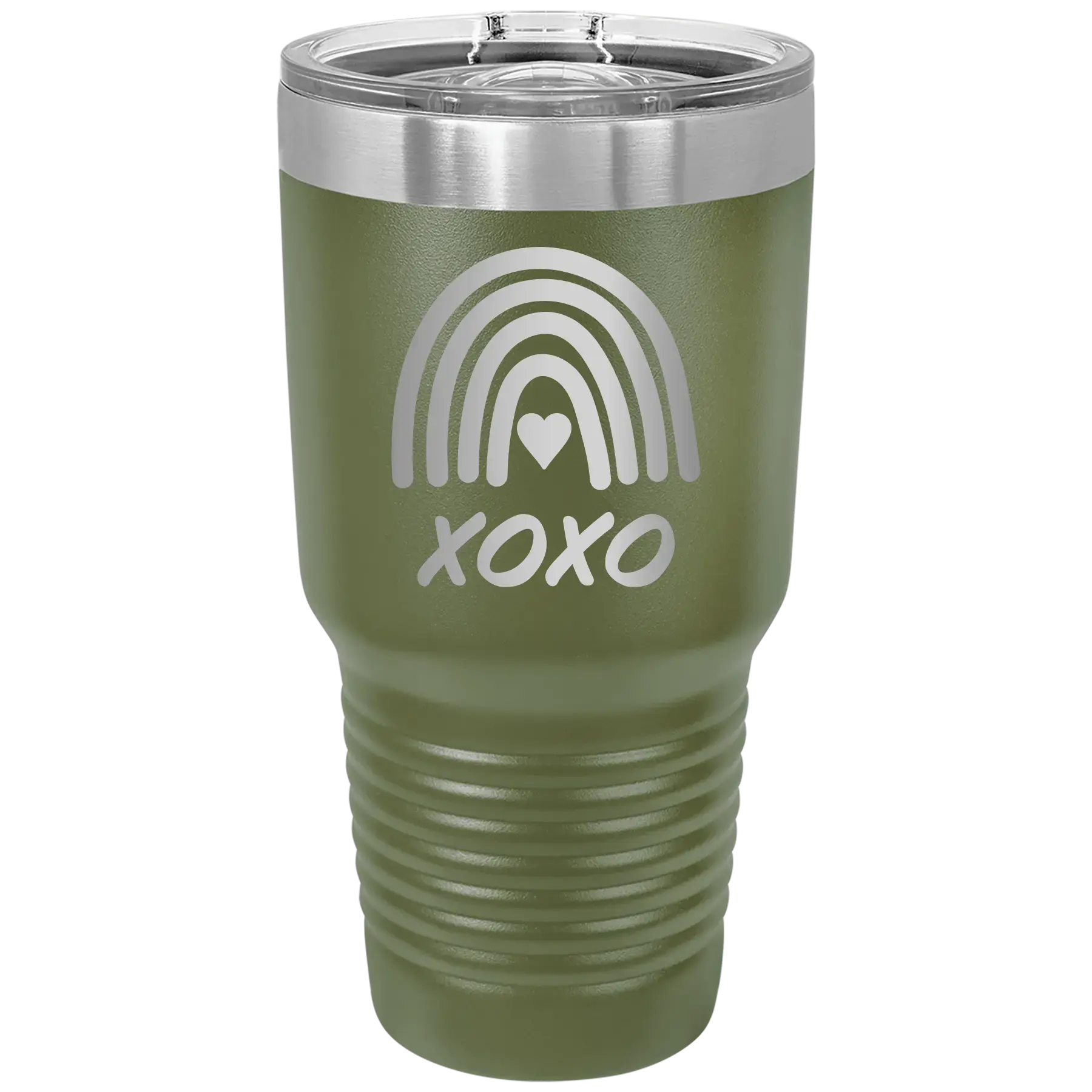 XOXO Rainbow 30 oz Tumbler | Olive Green