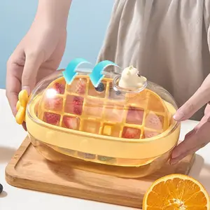 Cute Ice Cube Mold, Ice Cube Tray with Lid and Bin, Ice Cube Mold, Ice Cube Trays for Freezer with trays, Container, Lid, BPA Free