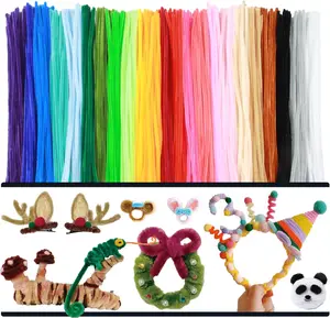 Pipe Cleaners Craft Bulk DIY Art Supplies for Kids, Adults Crafts, Thick Chenille Stems Fuzzy Wire Sticks Holiday Decorations and School Supplies