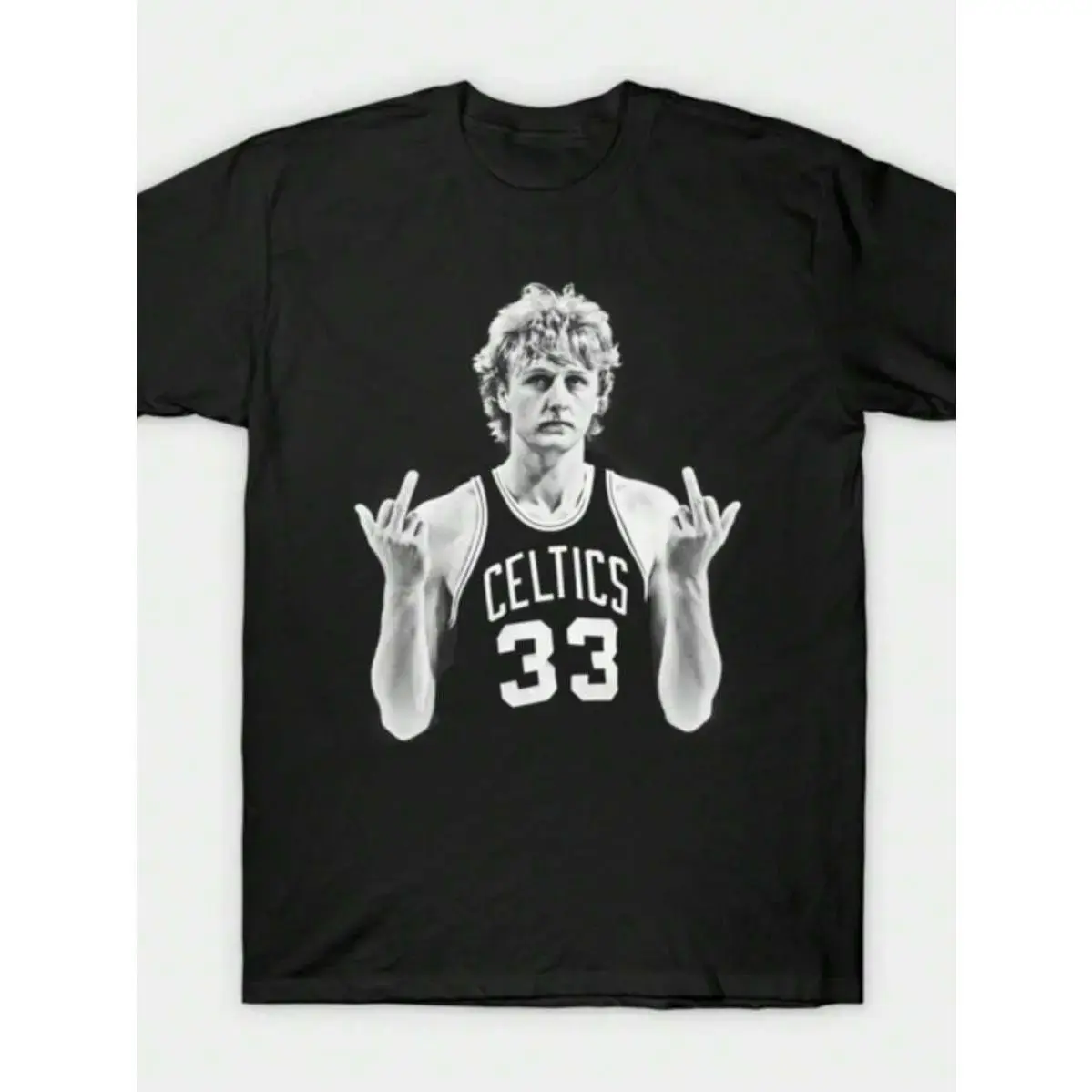 Larry Bird Retro 90s Vintage Graphic Tee Black Heavyweight Premium Cotton Unisex Oversized Streetwear Casual Loose Fit Soft Breathable Stylish Top For Daily Wear Basketball Events Gift For Sports And Basketball Fans