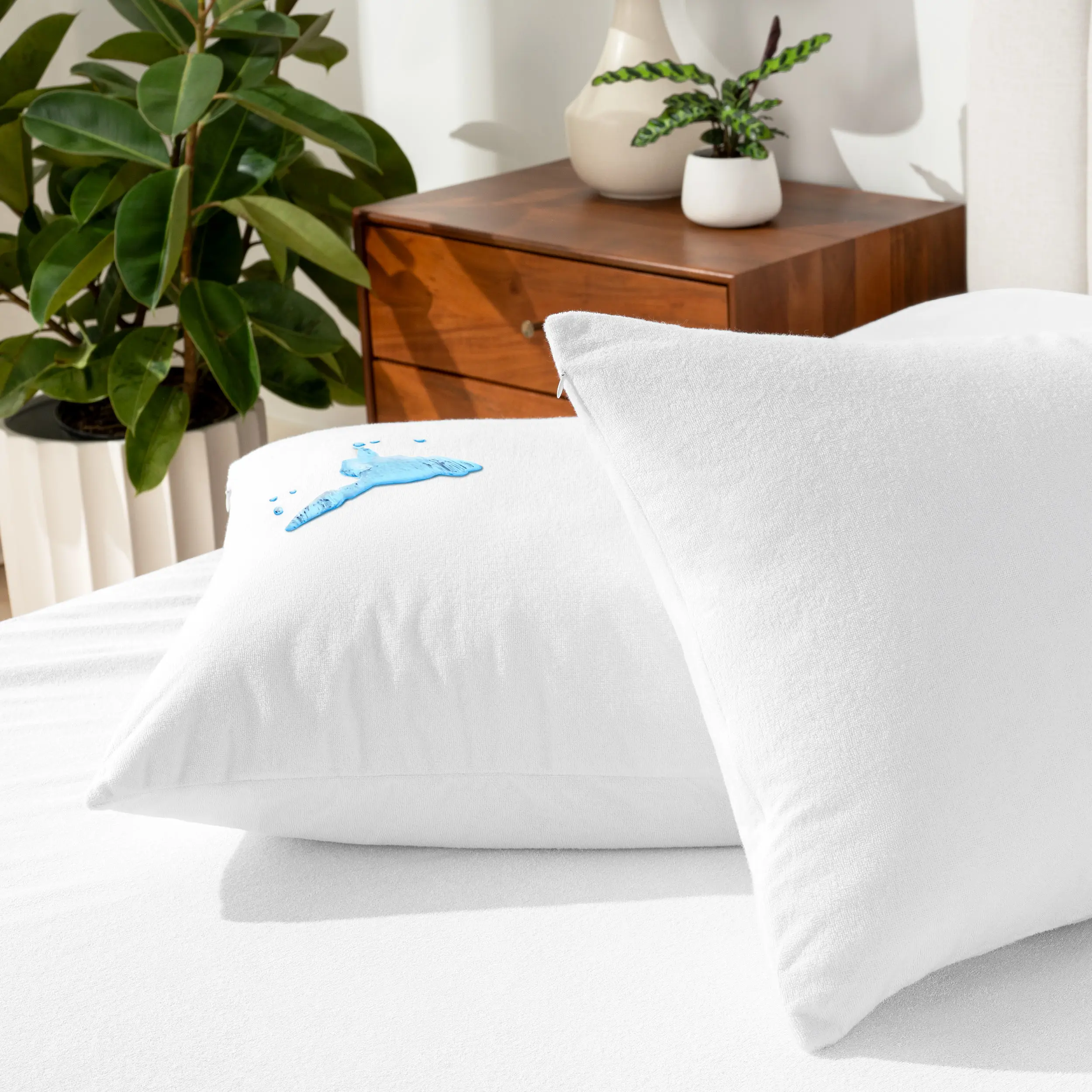 Bare Home Terry Pillow Protector - Durable, Ultra-Thin, Hypoallergenic Bedding Cover for King (20” x 37”) Pillow Protection, Pillow Shield