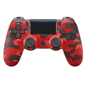 Wireless Controller for PS4, Camouflage Red , Dual Vibration - Compatible with PS4/PS3/PC/iOS/Android, doublue vibration & 6 axis motion control, Red Camouflage