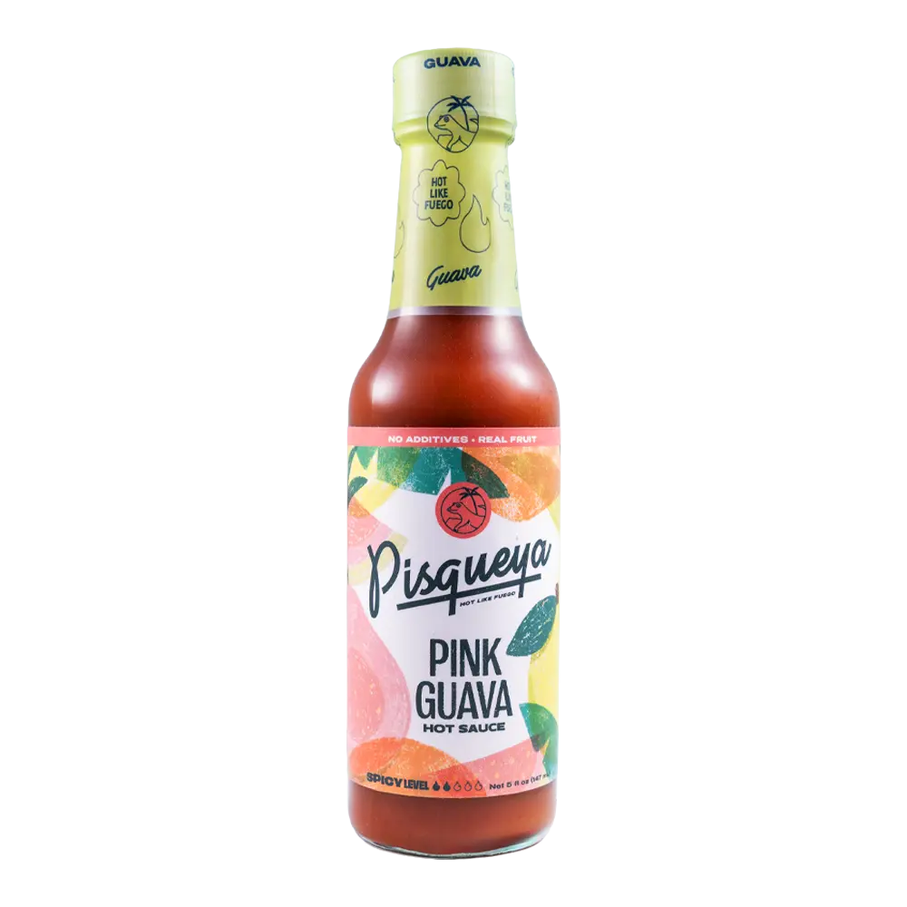NEW Pisqueya Pink Guava Hot Sauce (2-Pack) | Made with Real Caribbean Pink Guava & Chili Peppers for Bright, Tropical Heat | All Natural, No Sugar, Low Sodium, No Fillers, Gluten Free, Non-GMO, Vegan, Sweet & Spicy with Bold Sabor
