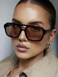 Unisex Simple Style Plain Color Tinted Lens Sunglasses, Trendy Casual Sunglasses for Everyday Use, Fashion Accessories for Outdoor Activities, Fashionable Frames Sunglasses