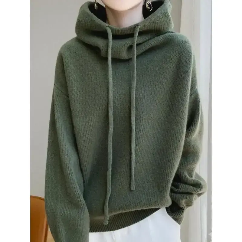 Women's Thickened Sweater - Oversized Loose-Fit Hooded Winter Pullover with Brown Cable- Texture, Warm Casual Sweater for Cold Weather, Cozy Everyday & Formal Outfits (Hand Washable, Solid Brown) - Ideal for Chinese Winter Season, Relaxed Fit with Ribbed Women's Thickened Sweater - Oversized Loose-Fit Hooded Winter Pullover with Brown Cable- Texture, Warm Casual Sweater for Cold Weather, Cozy Everyday & Formal Outfits (Hand Washable, Solid Brown) - Ideal for Chinese Winter Season, Relaxed Fit with Ribbed