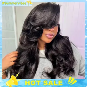 Vshow Pre Styled Butterfly Cut Layered Yaki Body 3 in 1 Half Human Hair Wigs With Drawstring V Part Wigs Available Wear Go Glueless Human Hair Wigs #Summervibes