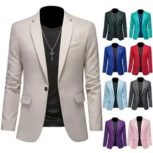 Fashion Solid Color High-end Brand Casual Business Men's Blazer Groom Wedding Gown Blazers for Men Suit Tops Jacke Coat