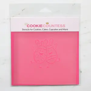 HAPPY EASTER EGGS WITH BUNNY EARS STENCIL