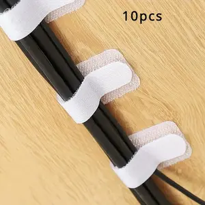 Cable Management Tie, 10/20/40pcs Cable Tie with Adhesive Backing, Cable Organizer, Wire Management, Desk Organizer for Home Office, Office Stationery Supplies, Office Accessories