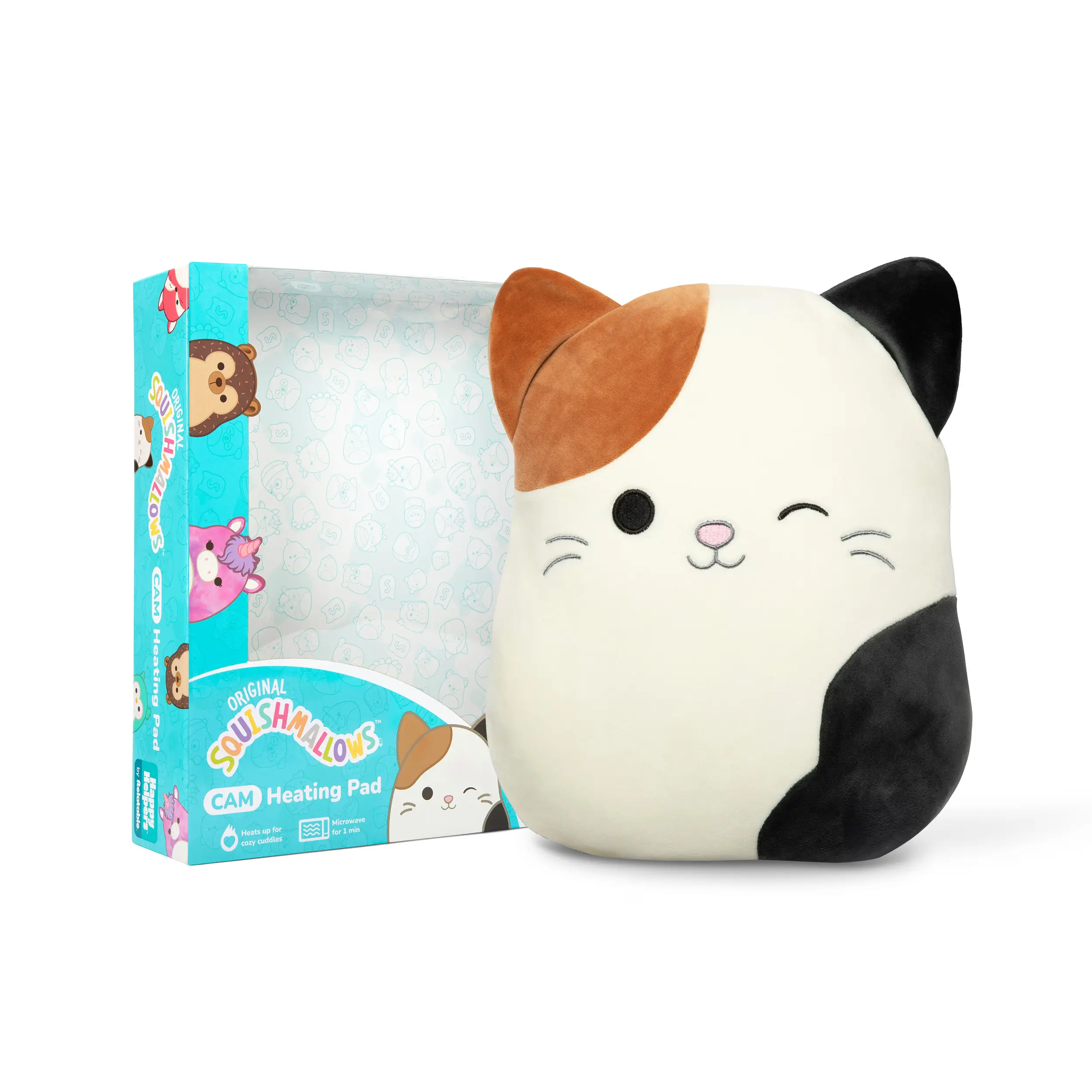 Squishmallows Cam the Cat Heating Pad - Microwavable Plush for Cramps, Aches & S...