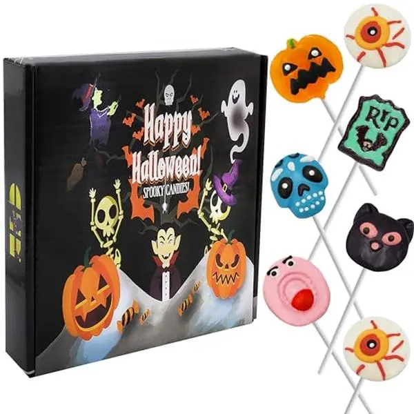 Fruidles Halloween Lollipop Suckers Candy, Spooky Candies, Great for Halloween Party Goody Bag Fillers, Individually Wrapped (12-Pack)