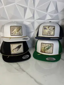 Feather CowHide hat with Gold Chain Detail